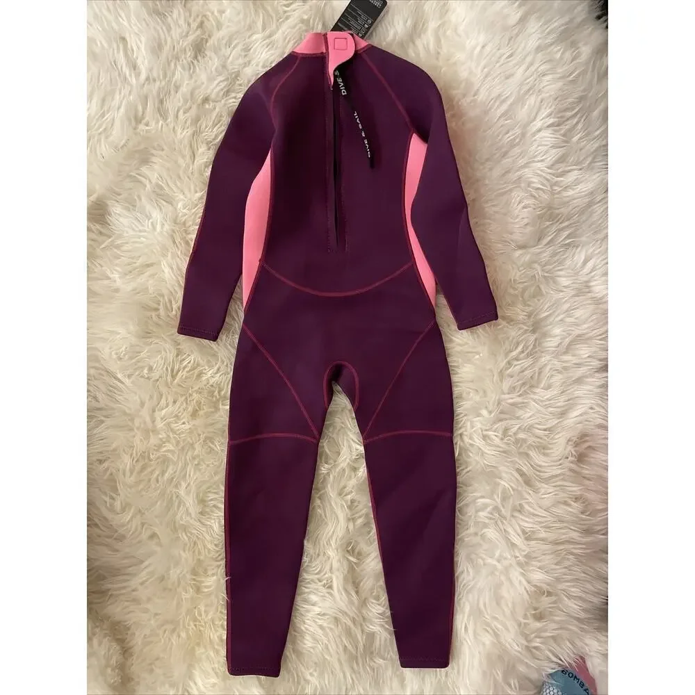 Wetsuit DIVE & SAIL Girls Kids 2.5mm Long Sleeve Thermal Swimsuit UV Protect XXL